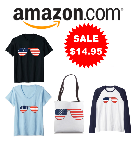 American Flag Sunglasses T-shirt