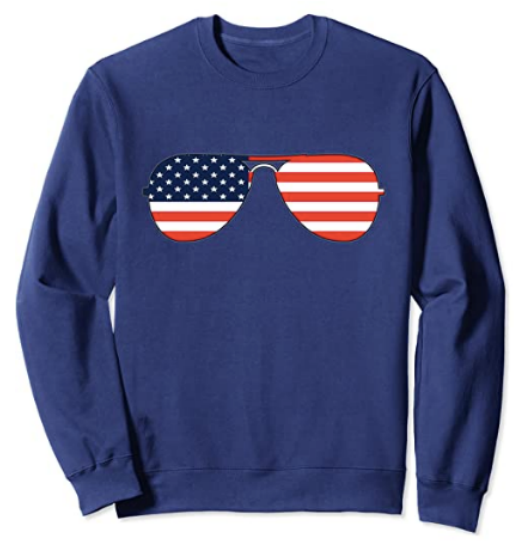 American Flag Sunglasses Sweatshirt